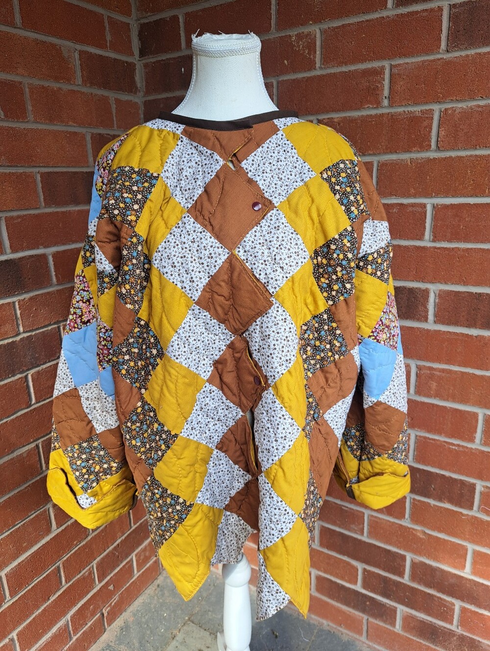 Upcycled handmade quilt open jacket